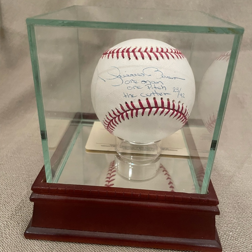 Autographed Baseball in Display Case